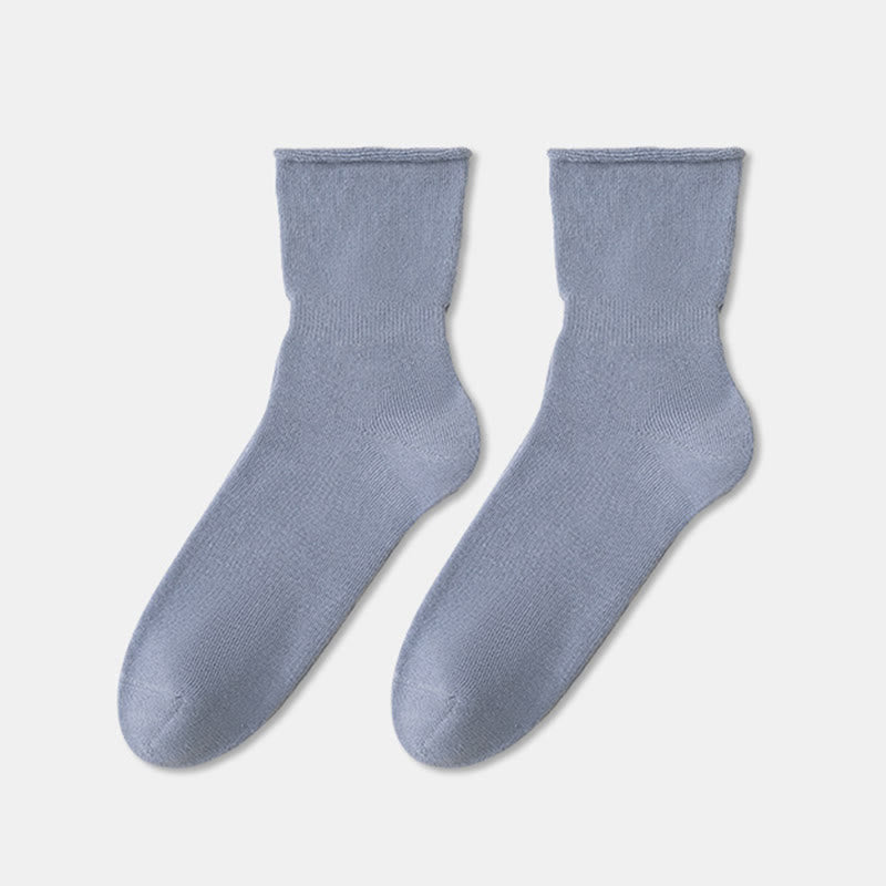 Plusock Plus Size Skin Friendly Bedtime Quarter Socks(2 Pairs) - Light Blue - EU36-45(US3-11) - image 18