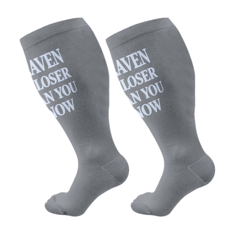 Plusock Plus Size Scripture Hope Compression Socks(3 Pairs) - Grey(1 Pair) - 4XL - image 7
