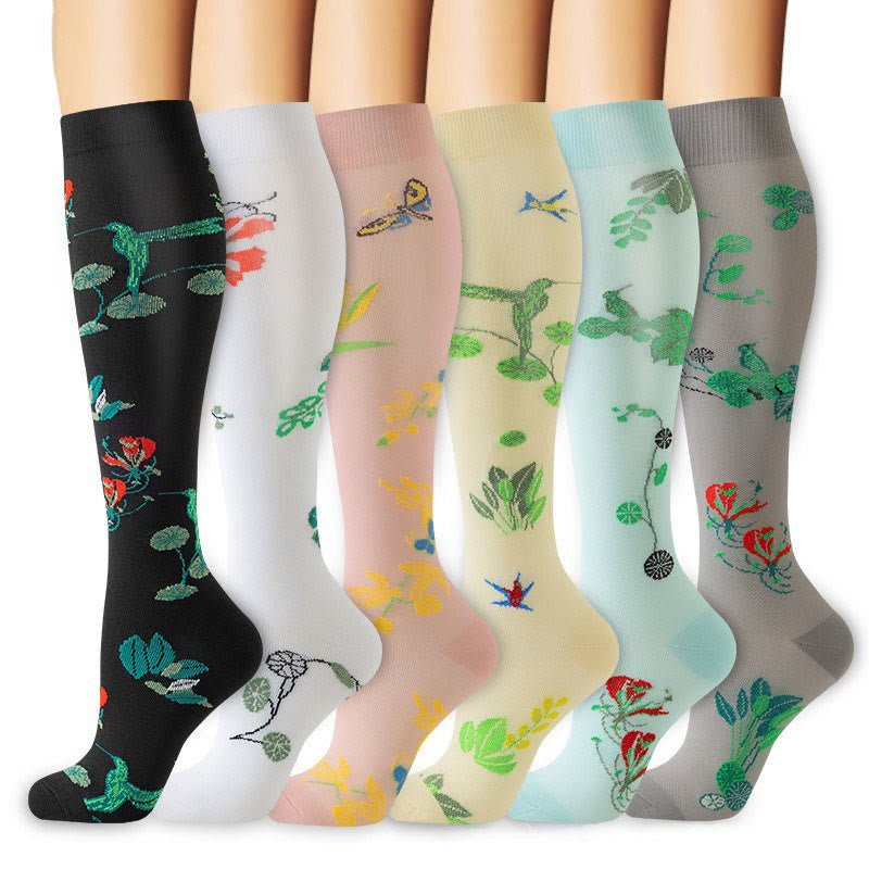 Plusock Stylish Support Compression Socks(6 Pairs) - Multicolor - S/M - image 0