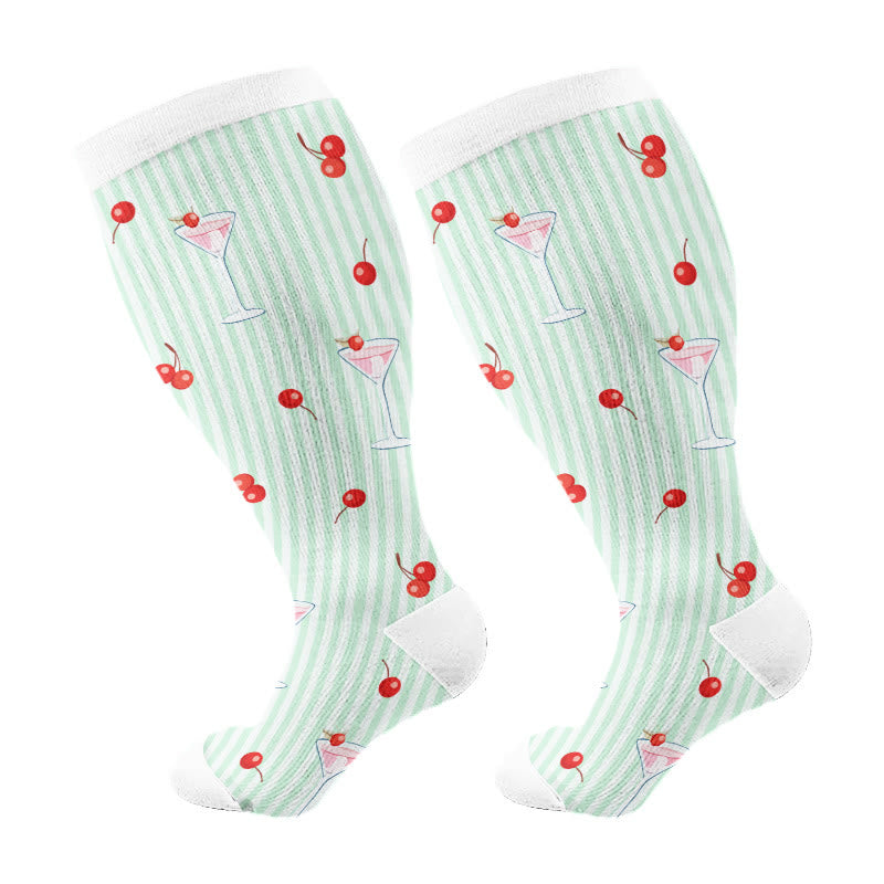 Plusock Plus Size Pink Dino Parade Compression Socks(3 Pairs) - image 7