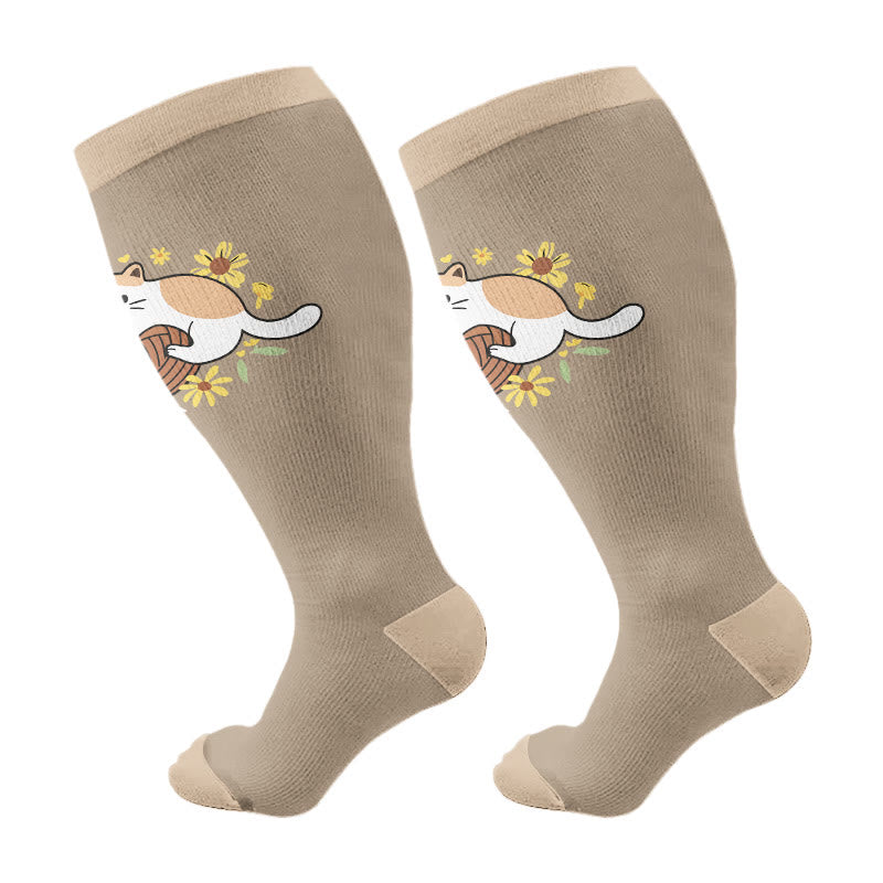 Plusock Plus Size Otter Puppy Compression Socks(3 Pairs) - image 7