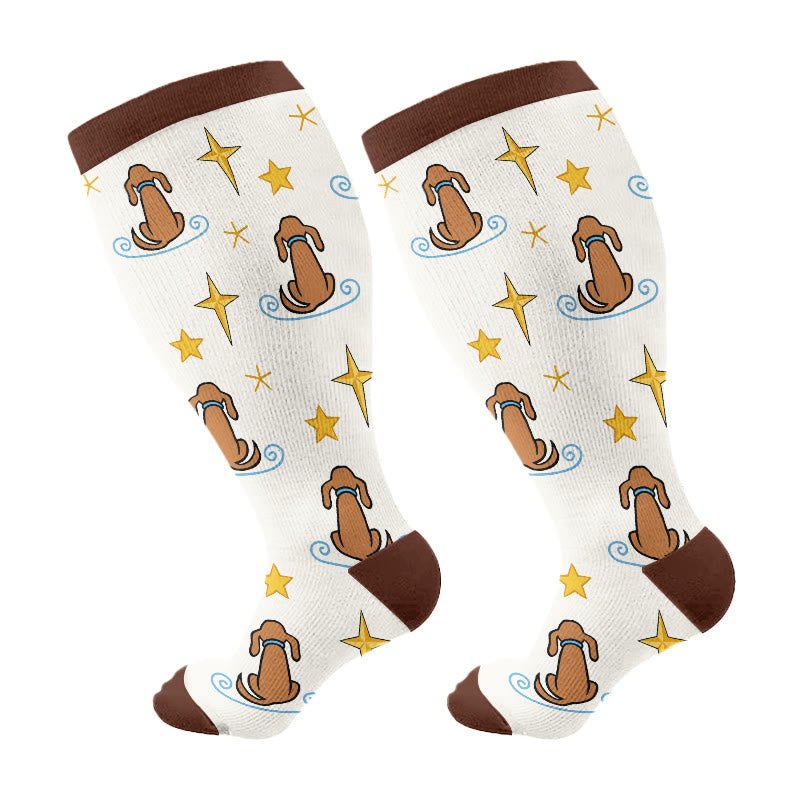 Plusock Plus Size Dachshund Love Compression Socks(3 Pairs) - C(1 Pair) - 4XL - image 7