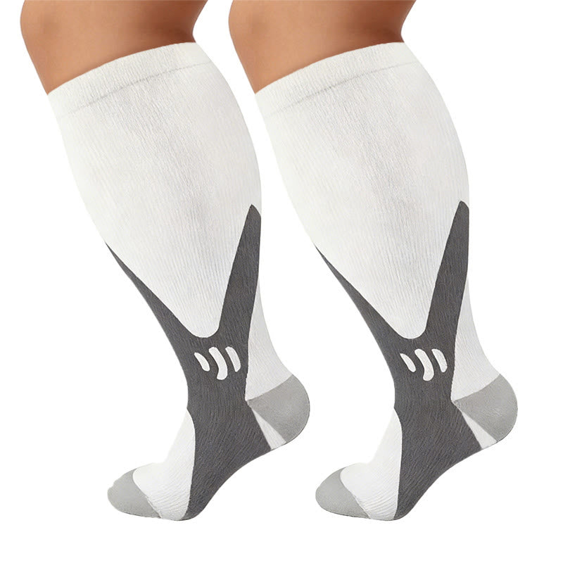 Plusock Plus Size Wide Calf Sports Compression Socks 2XL-7XL(3 Pairs) - image 11