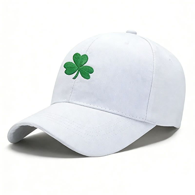 Plusock Plus Size Green Shamrock Baseball Cap - White - One Size - image 1