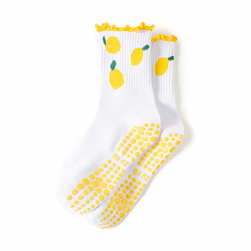 Plusock Cherry Lemon Yoga Socks(3 Pairs) - Yellow - EU36-40(US3-7) - image 14