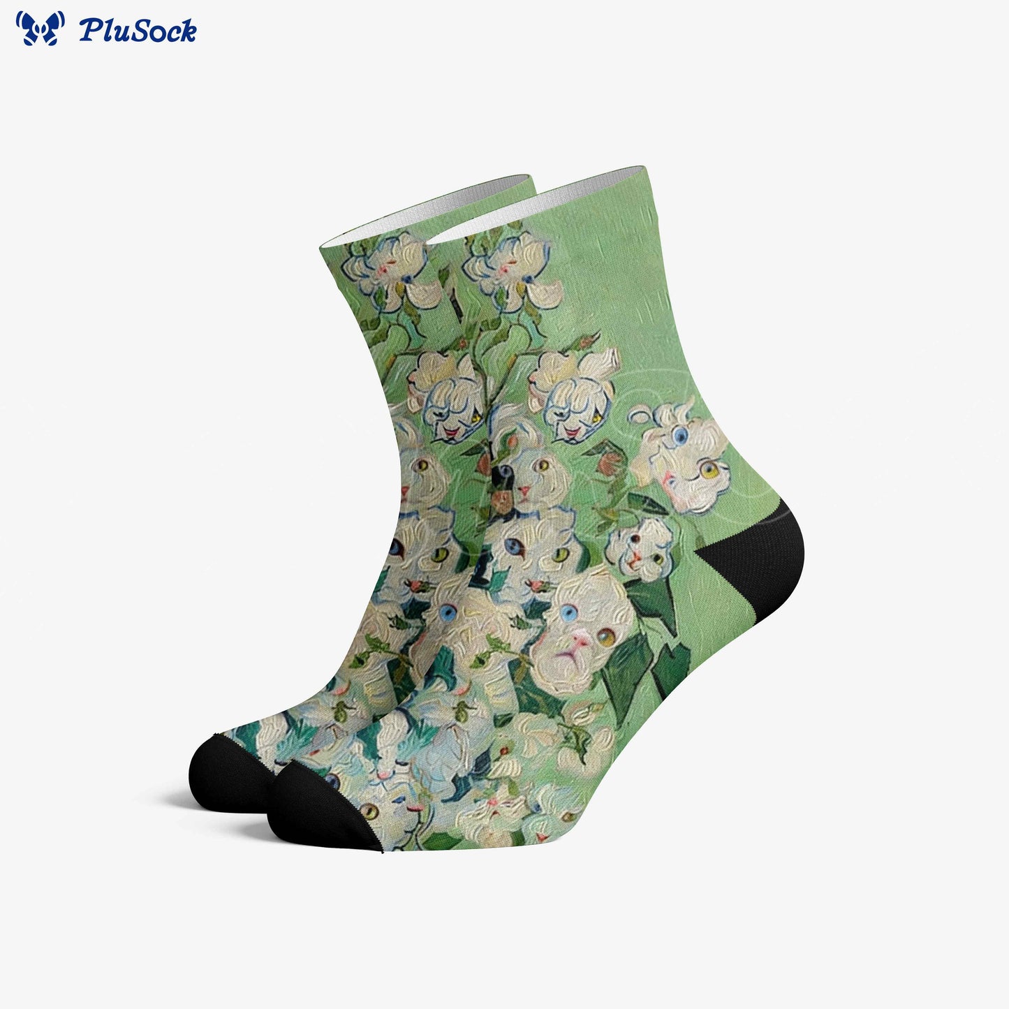 Plusock Cat Floral Socks - image 0
