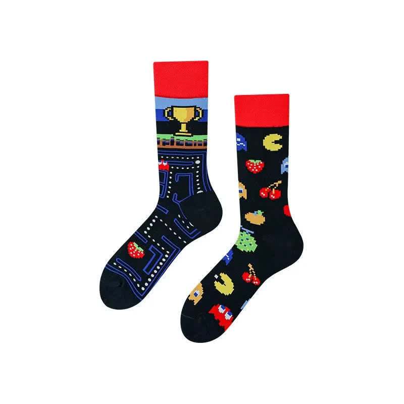 Plusock Pixel Fruit Trophy Quarter Socks - image 1