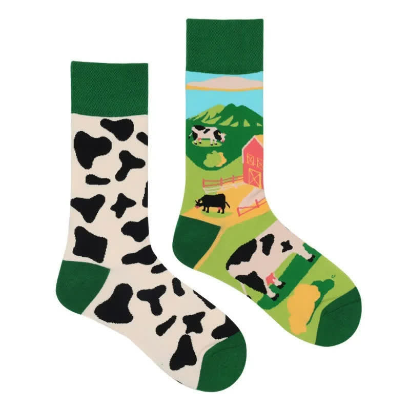 Plusock Cow Farm Quarter Socks - image 1