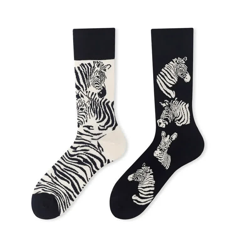 Plusock Funny Zebra Quarter Socks - image 1