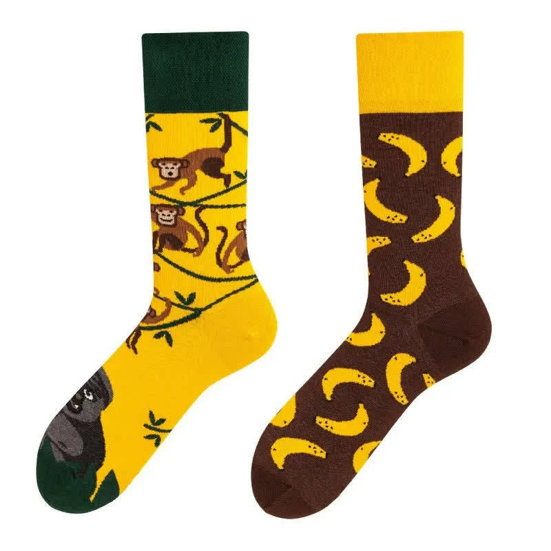 Plusock Monkey Banana Quarter Socks - image 1