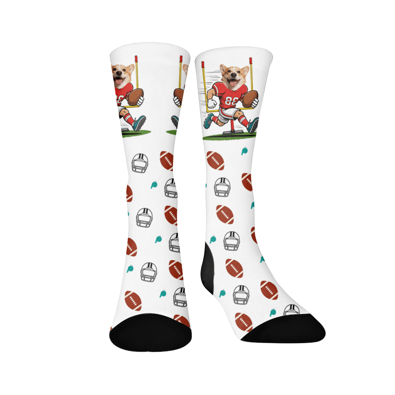 Plusock Football Dog Face Quarter Socks - image 1