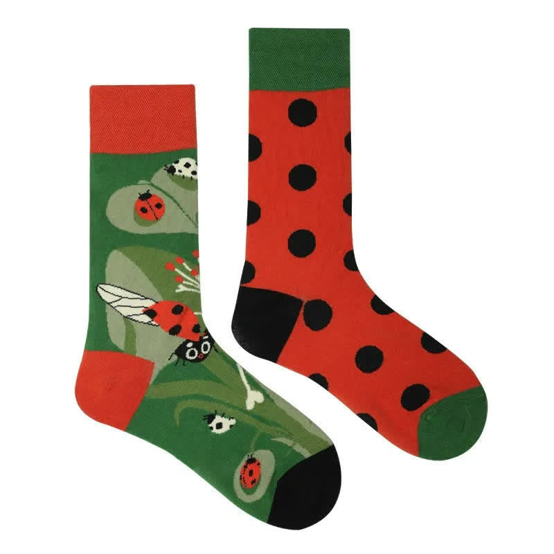Plusock Playful Ladybug Dot Quarter Socks - image 1