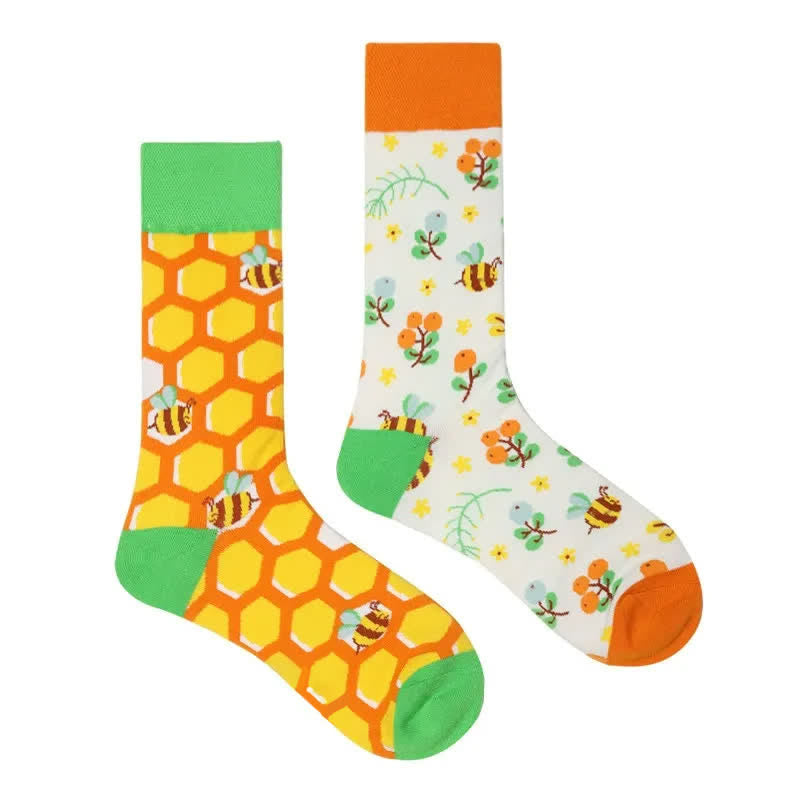 Plusock Playful Bee Honeycomb Quarter Socks - image 1