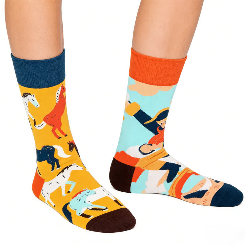 Plusock Playful Horse Quarter Socks - image 0