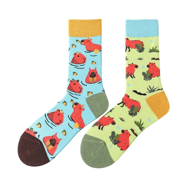 Plusock Cute Capybara Quarter Socks - image 1