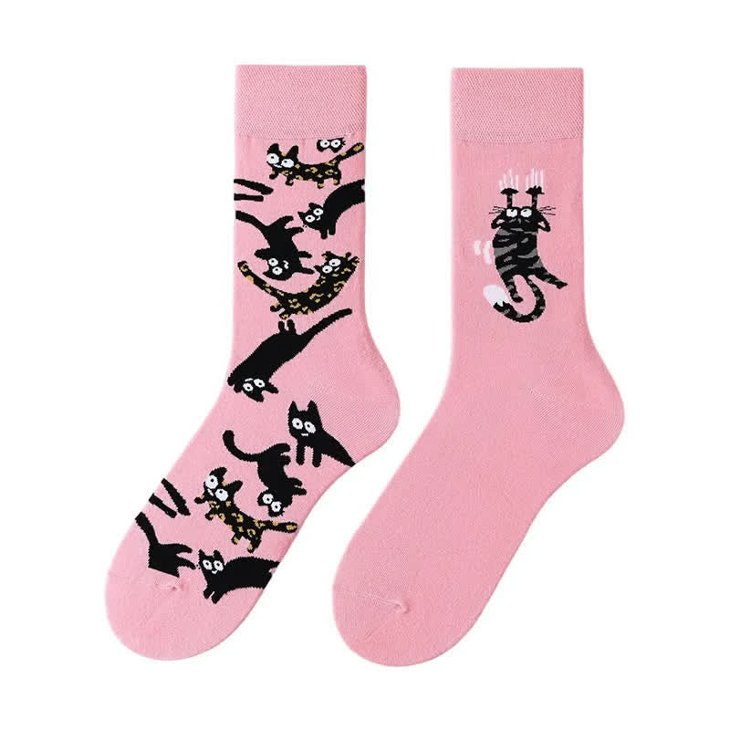 Plusock Cute Cartoon Cat Quarter Socks - image 1