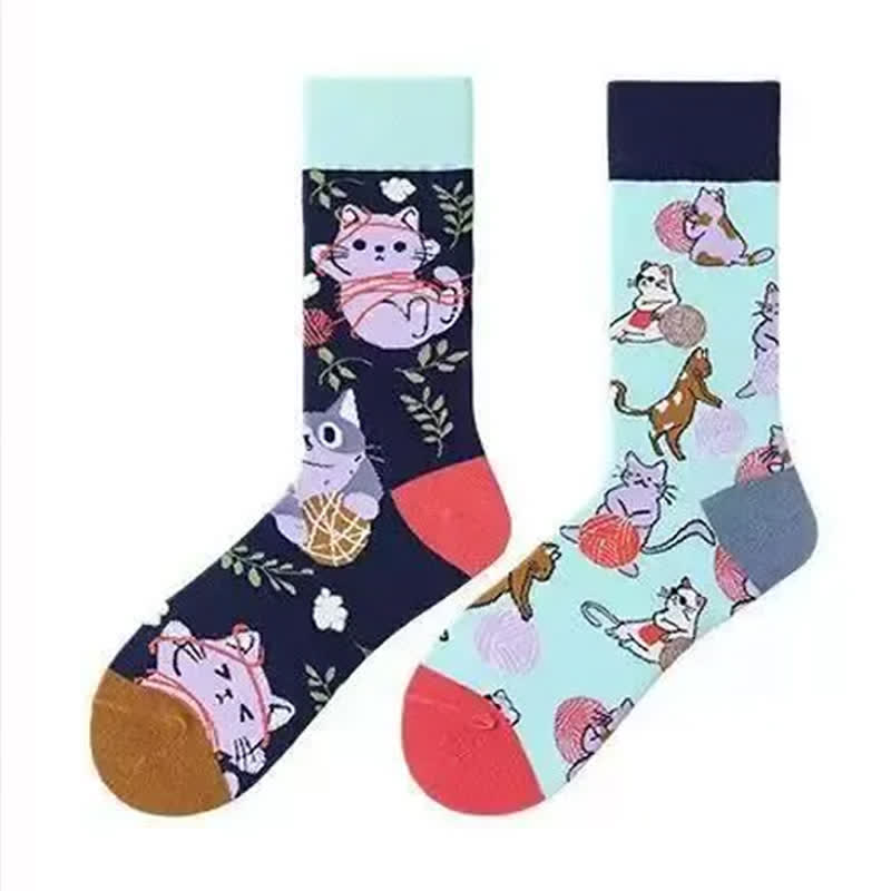 Plusock Cartoon Cat Quarter Socks - image 1