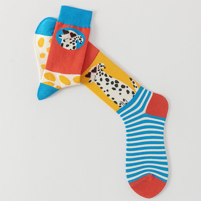 Plusock Colorful Cartoon Striped Quarter Socks(5 Pairs) - image 5