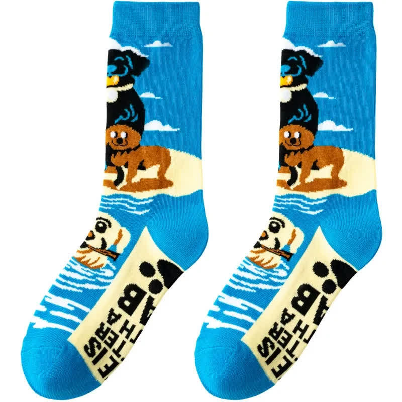 Plusock Funny Animal Pattern Quarter Socks(3 Pairs) - image 3