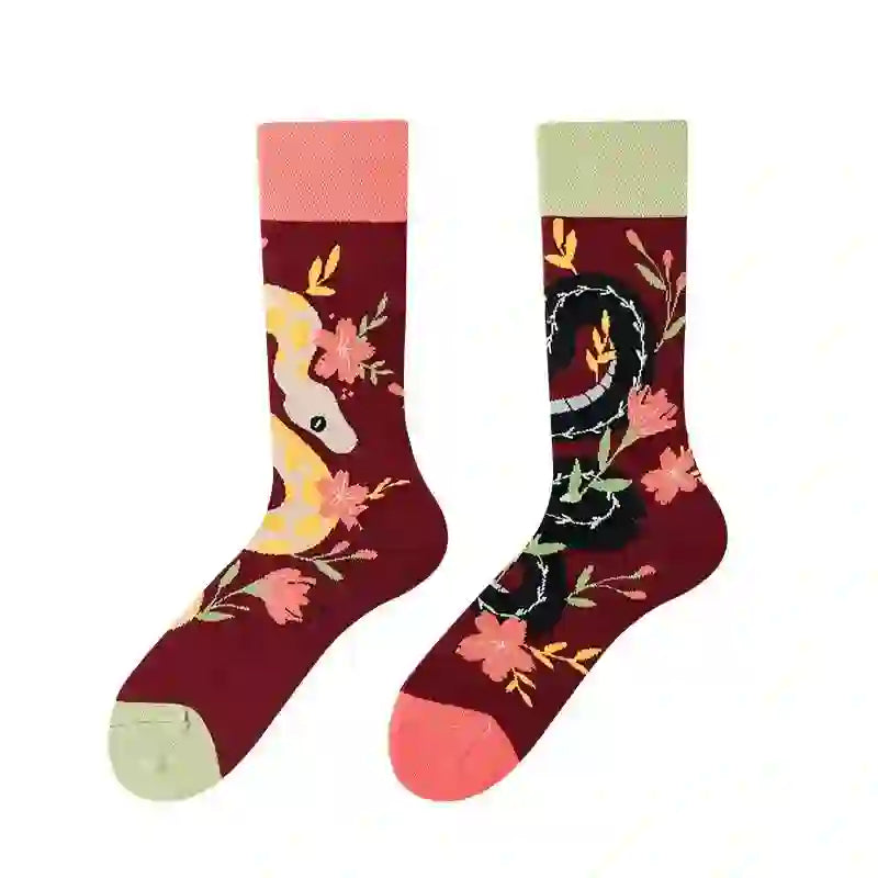 Plusock Snake Floral Quarter Socks - image 1