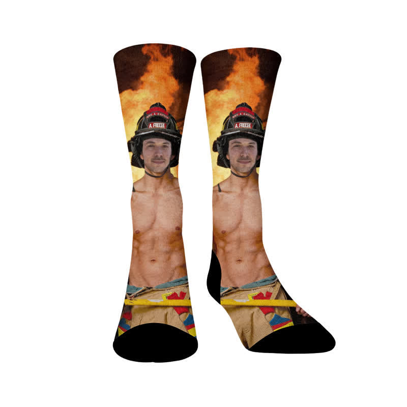 Plusock Firefighter Custom Face Socks - image 1