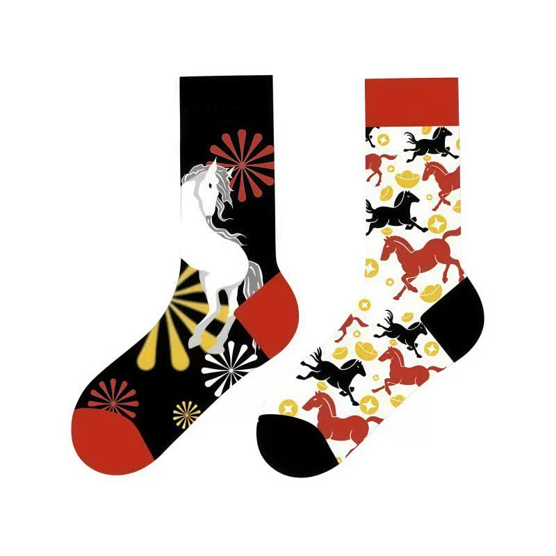 Plusock Horse Print Quarter Socks - image 1