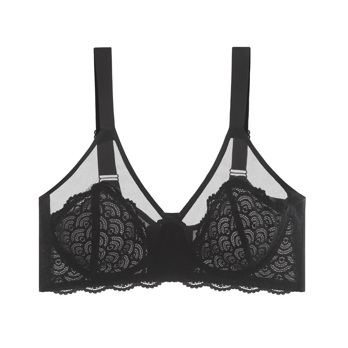 Plusock Supportive Lace Comfort Full Coverage Bra - Black - 46 - F - image 9