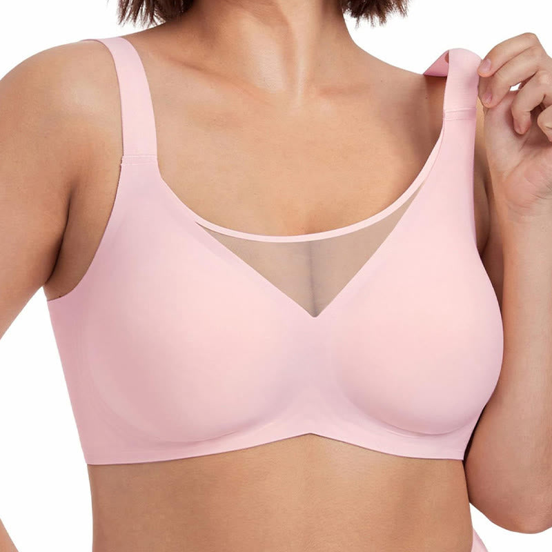 Plusock Everyday Support Wireless Bra - Pink - 3XL - image 7