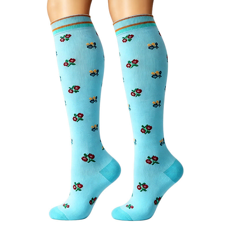 Plusock small flower Compression Socks(6 Pairs) - image 6