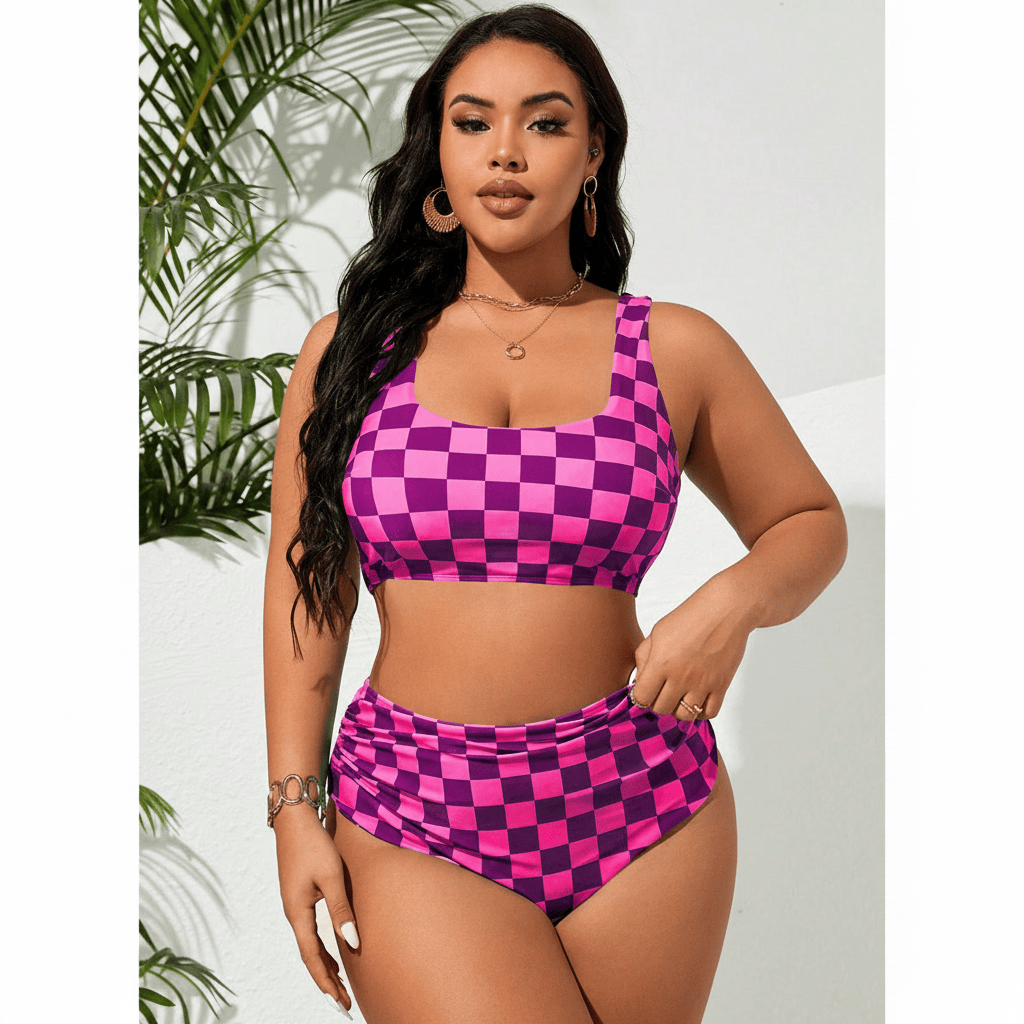 Plusock High-waisted Swimwear - Red - XXXXL - image 1