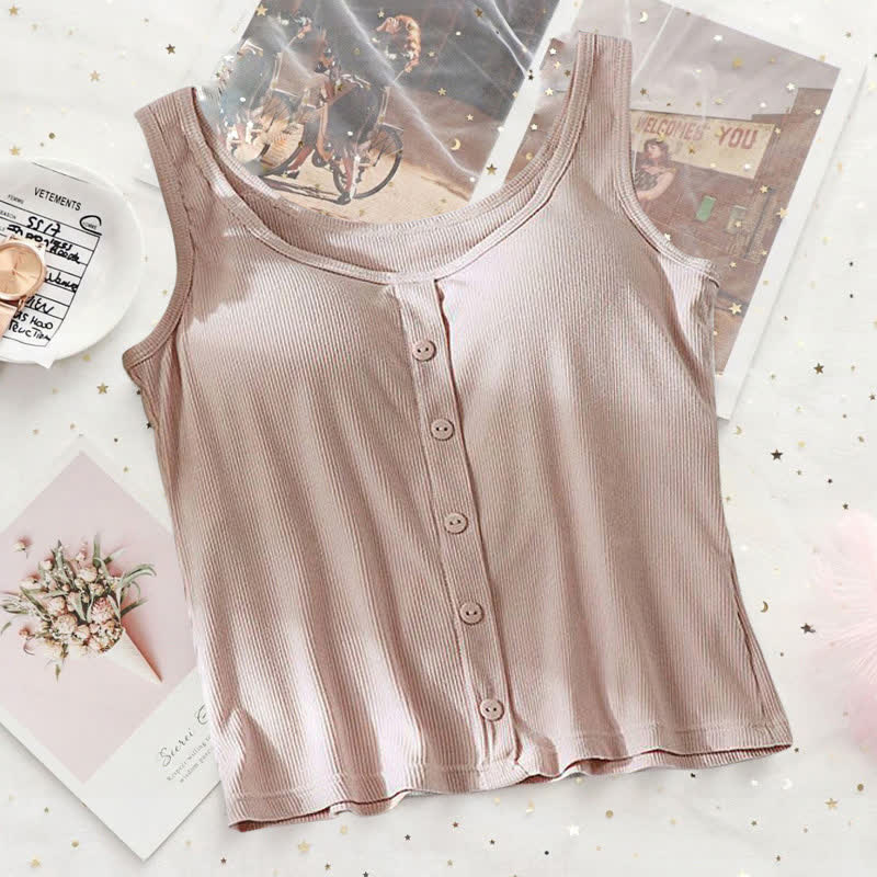 Plusock Plus Size Ribbed Button Tank Top(2 Pieces) - Pink - 3XL - image 14