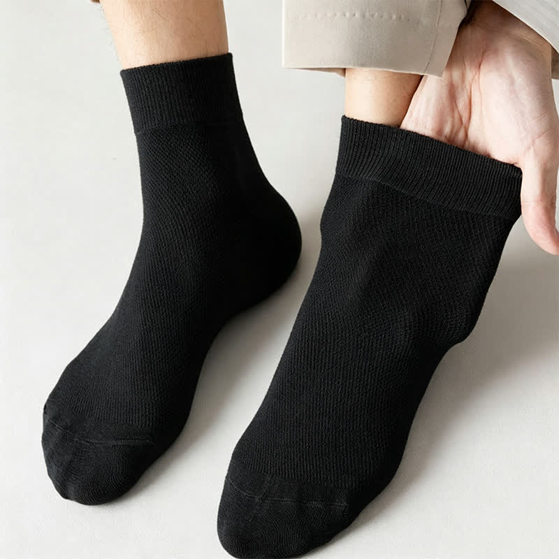 Plusock Cotton Breathable Quarter Socks(6 Pairs) - Black - EU45-50(US11-15) - image 13