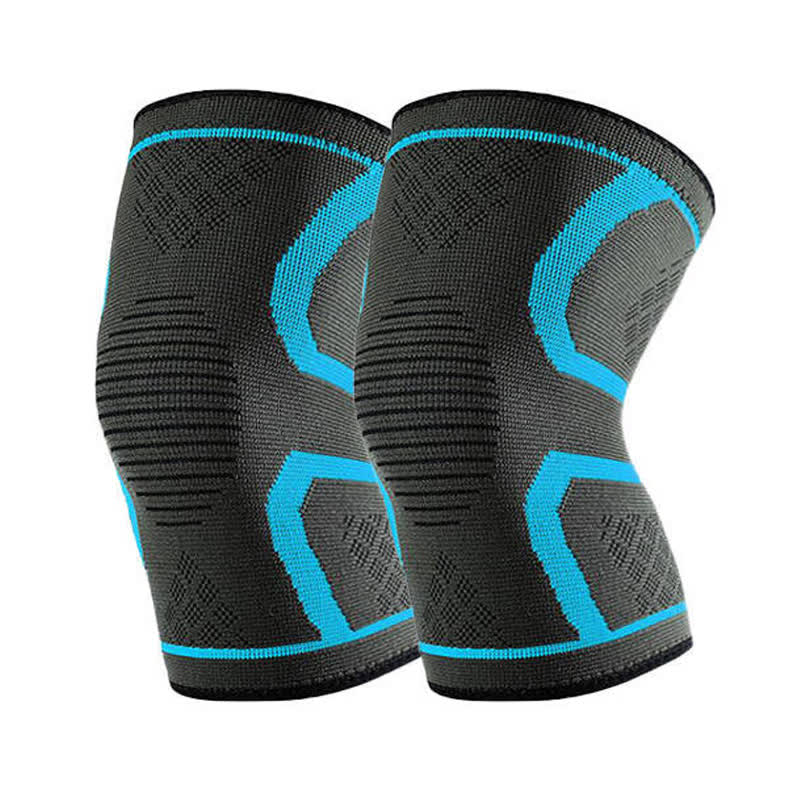 Plusock Dual Support Knit Knee Braces - Blue - 3XL - image 6