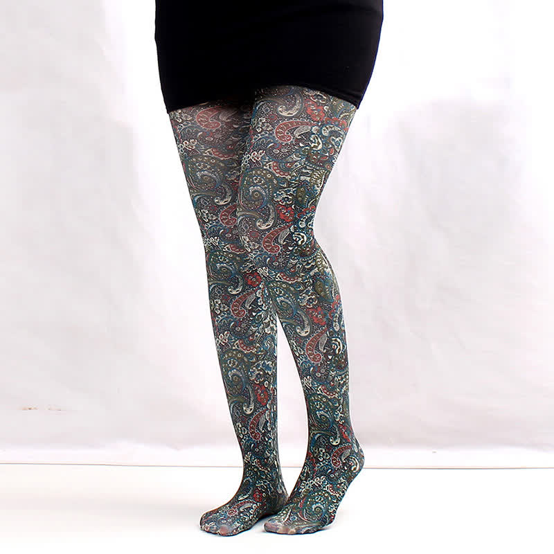 Plusock Floral Print Everyday Pantyhose - E - One Size - image 4