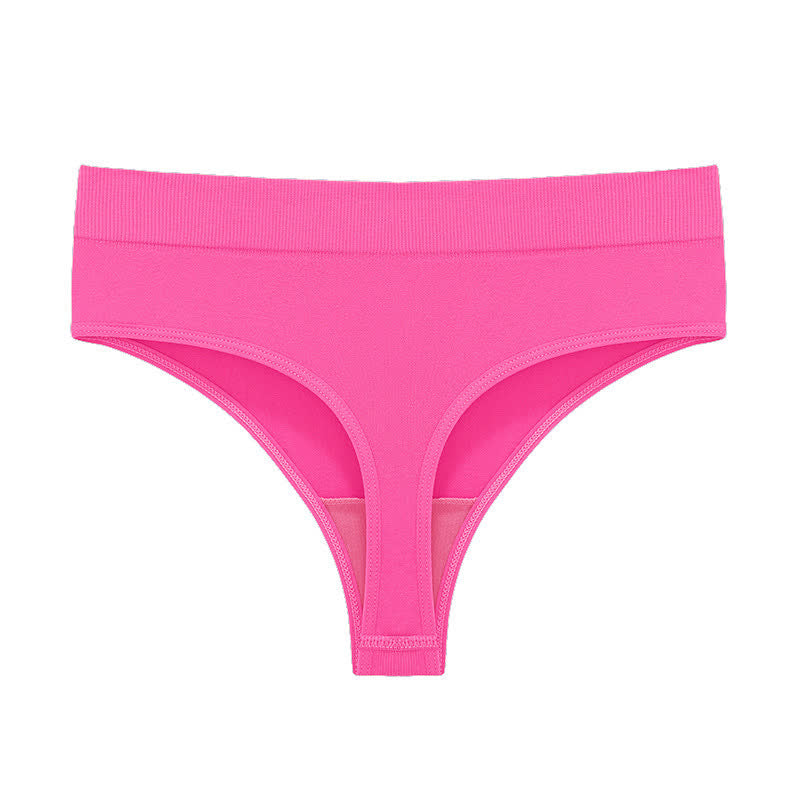 Plusock Soft Stretch Seamless Thong Panties(5 Packs) - Light Pink - 3XL - image 25