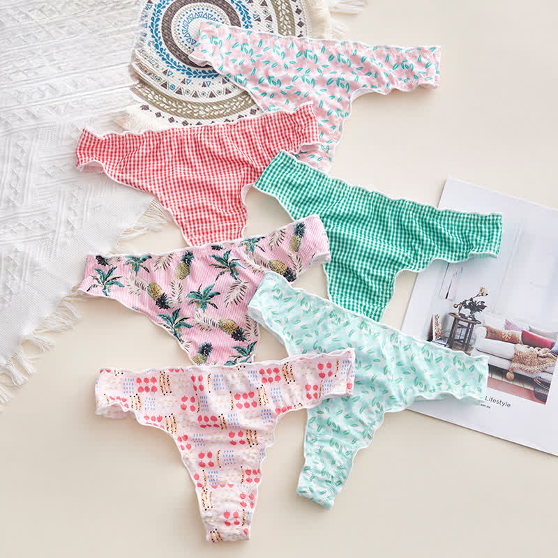 Plusock Soft Gingham Thong Panties(3 Packs) - image 11