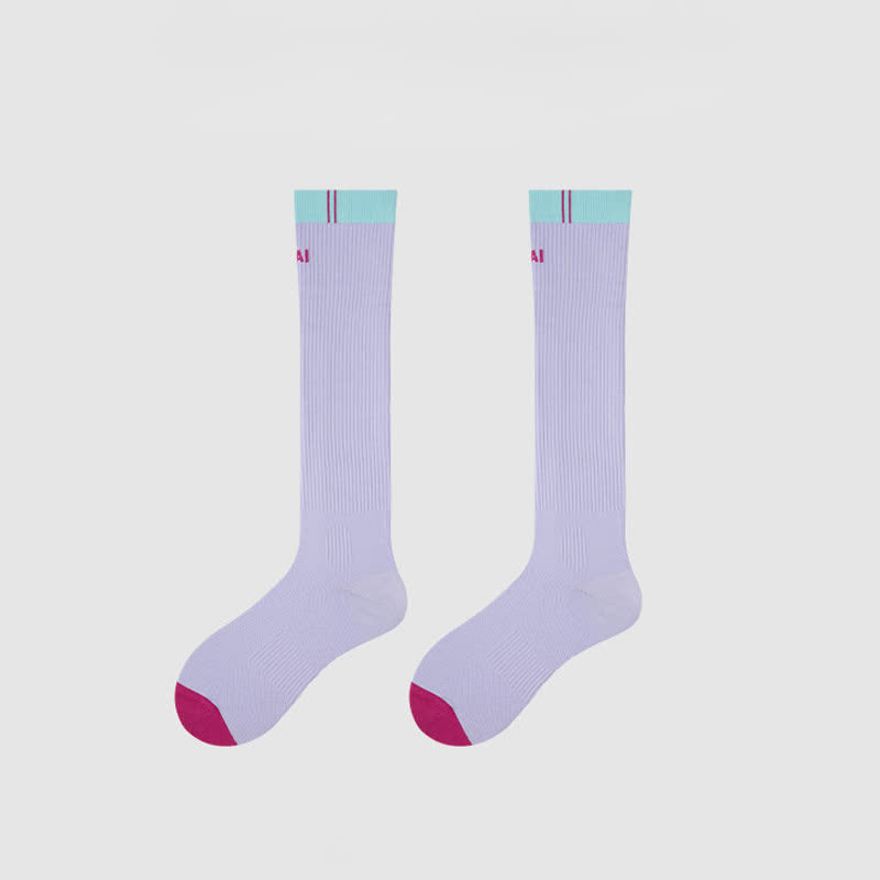 Plusock Colorblock Stripe Compression Socks(2 Pairs) - F - EU35-39(US2-6) - image 13