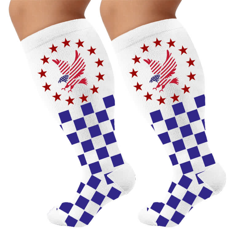 Plusock Plus Size Eagle Standard Compression Socks - White(1 Pair) - 4XL - image 10