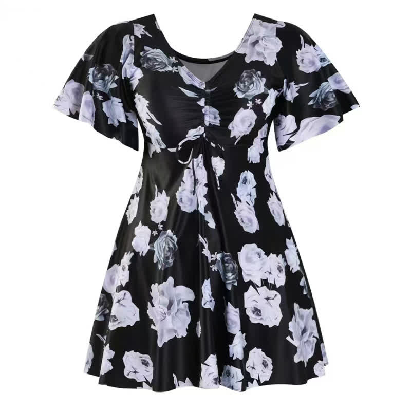 Plusock Black Floral Twist Front Swimwear - image 8