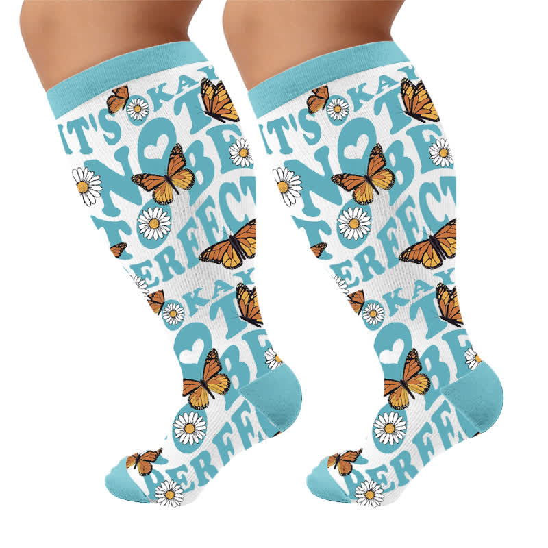Plusock Plus Size Butterfly Bloom Compression Socks - image 10