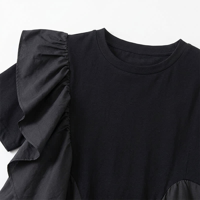 Plusock Asymmetrical Ruffle Detail A-Line Blouse - image 9