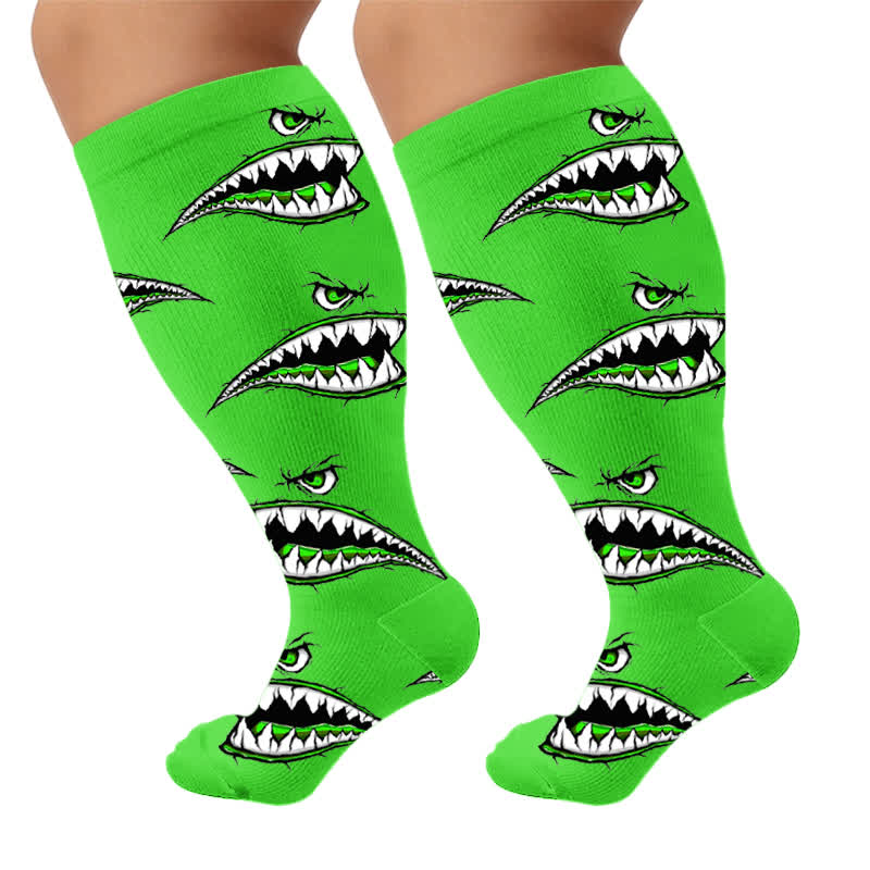 Plusock Plus Size Skull Bee Compression Socks - image 10