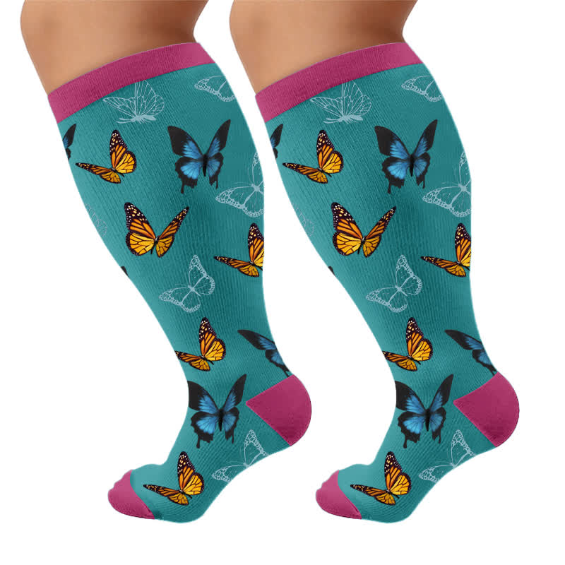 Plusock Plus Size Allover Butterfly Compression Socks - image 10