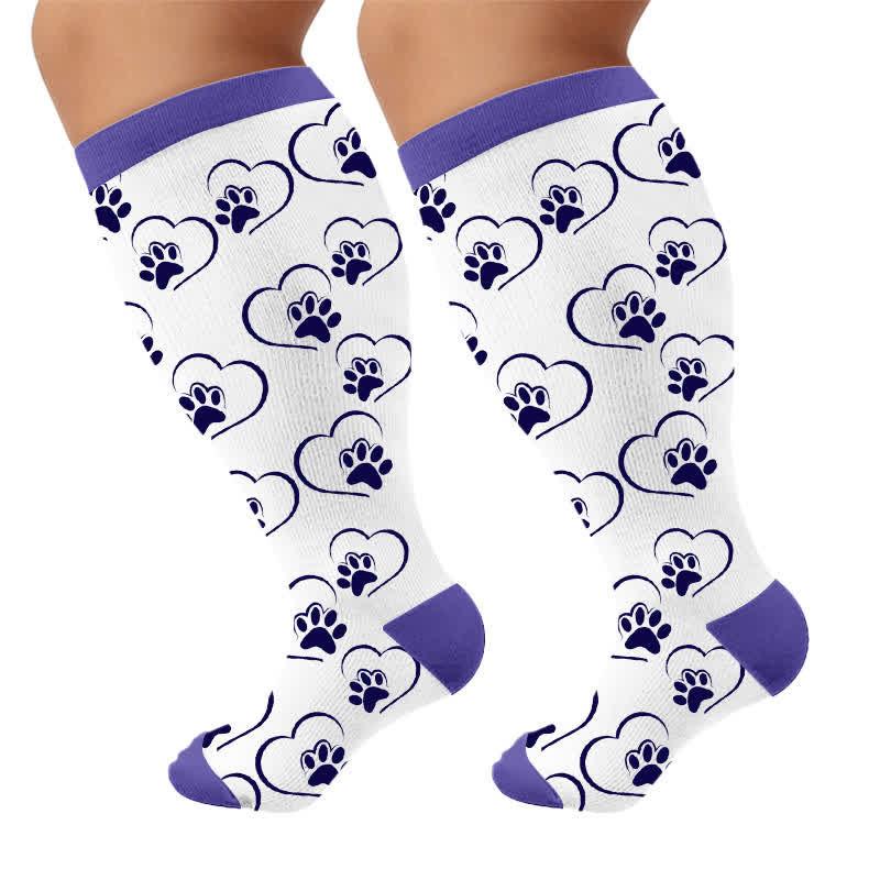 Plusock Plus Size Heart Scratching Cat Compression Socks - image 10