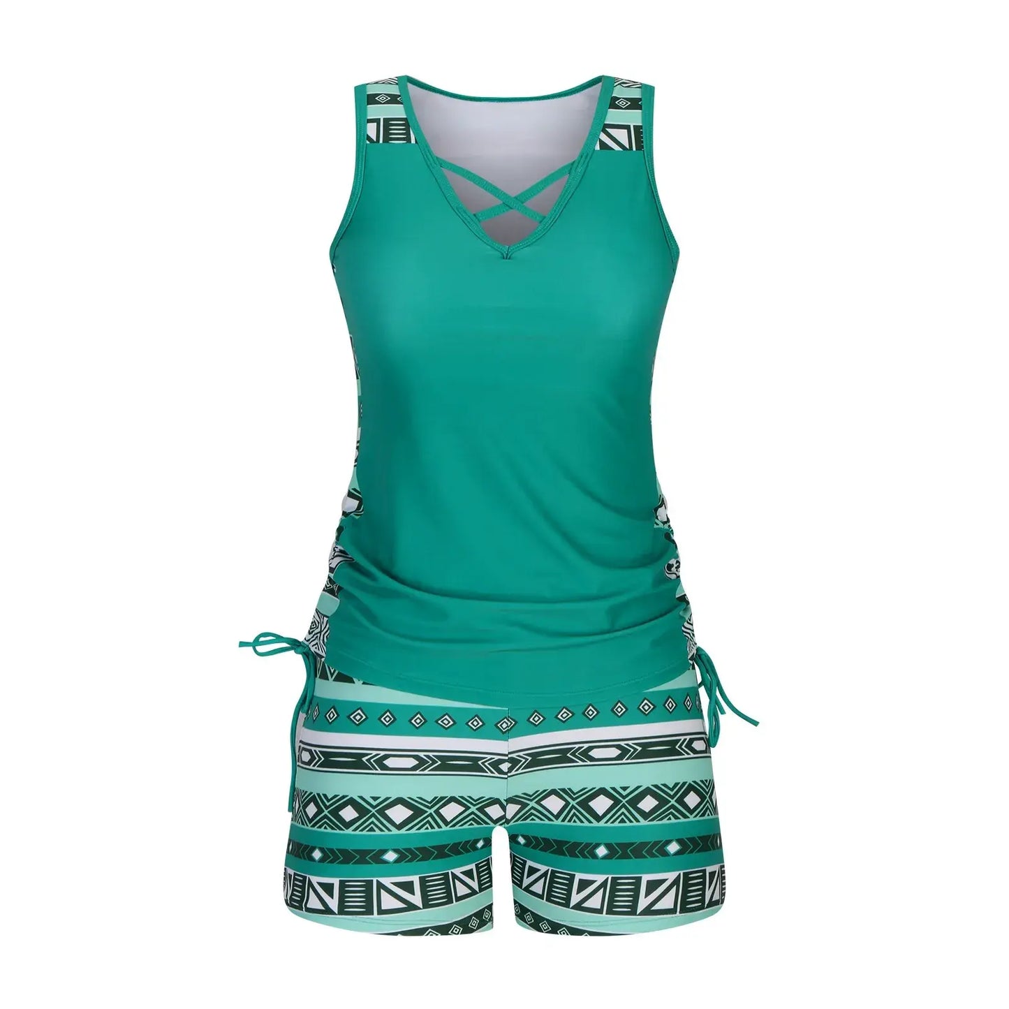Plusock Criss Cross Geometric Tankini Set - image 12