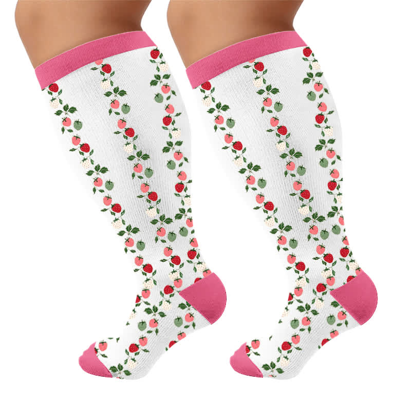 Plusock Plus Size Floral Ribbed Compression Socks - image 10