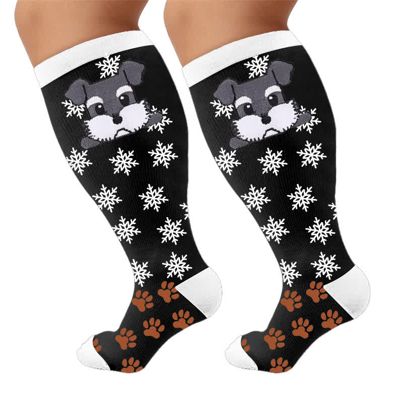 Plusock Plus Size Striped Dog Compression Socks - image 10