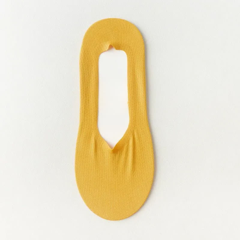 Plusock Ice Silk Cooling Soft No Show Socks (6 Pairs) - Yellow - EU39-45(US6-11) - image 13