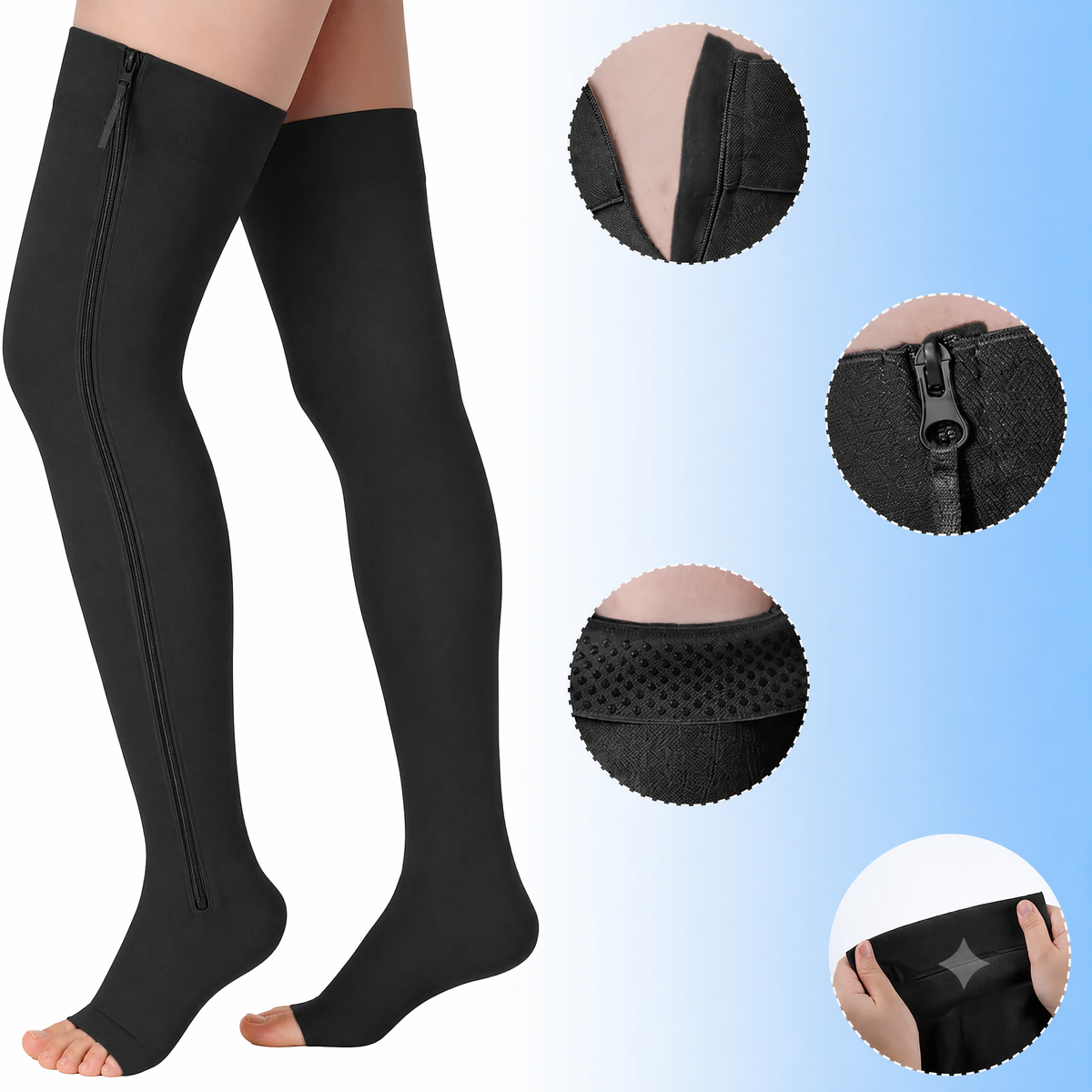 Plusock Side-Zip Compression Socks - image 3