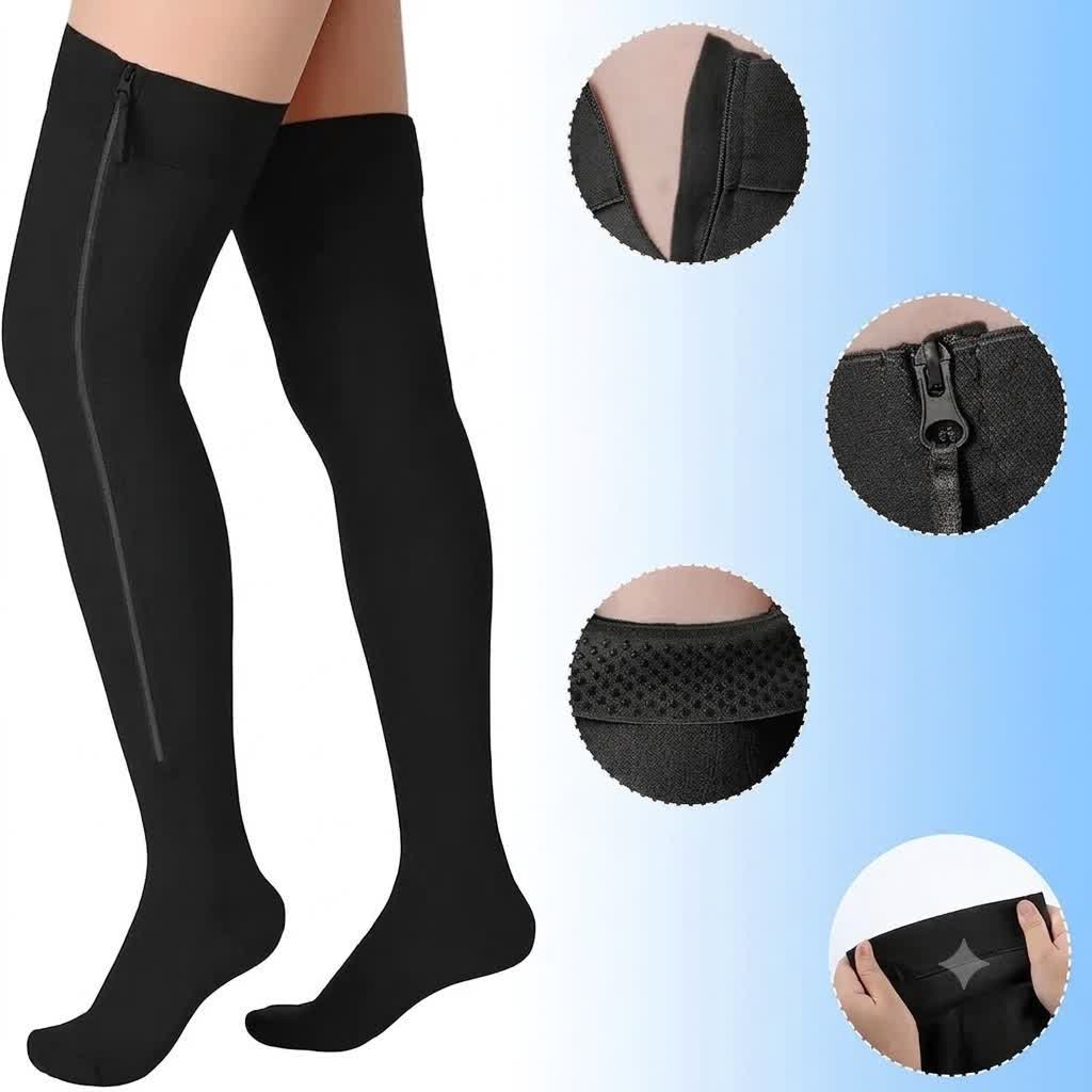 Plusock Sleek Zipper Compression Socks - image 3